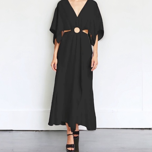 3.1 Phillip Lim Maxi Black Satin Cutout - Picture 3 of 14